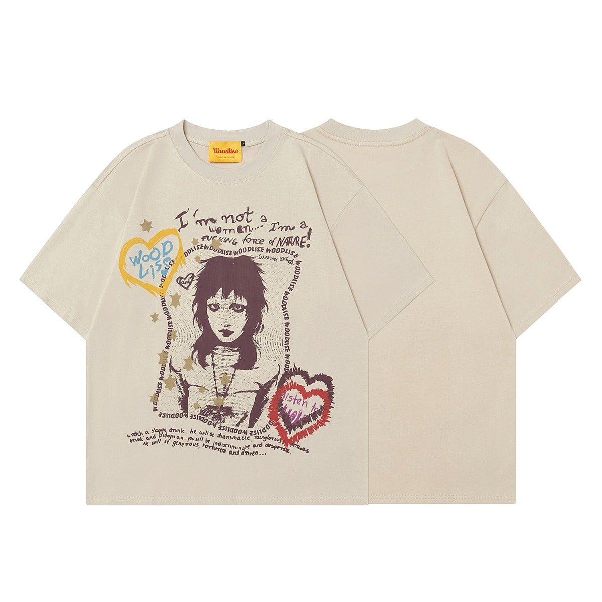 90s West Coast Hip Hop Fashion T Shirts Punk Rock Girl Printed Short Sleeve T-Shirt