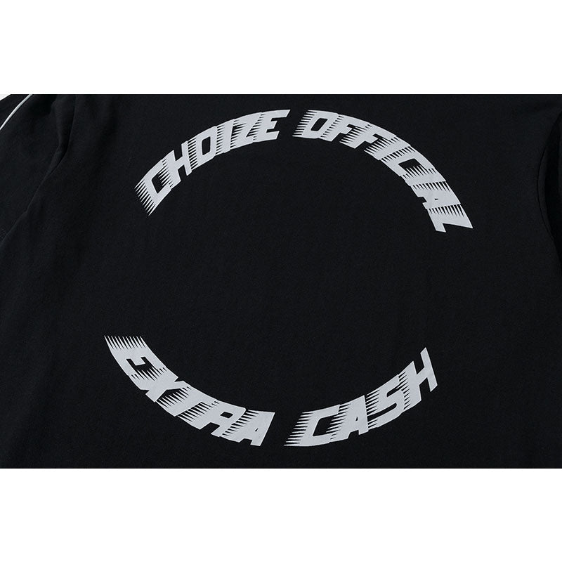 Hip Hop Clothes New York Reflective Strip Letter Print Short Sleeve T-Shirt