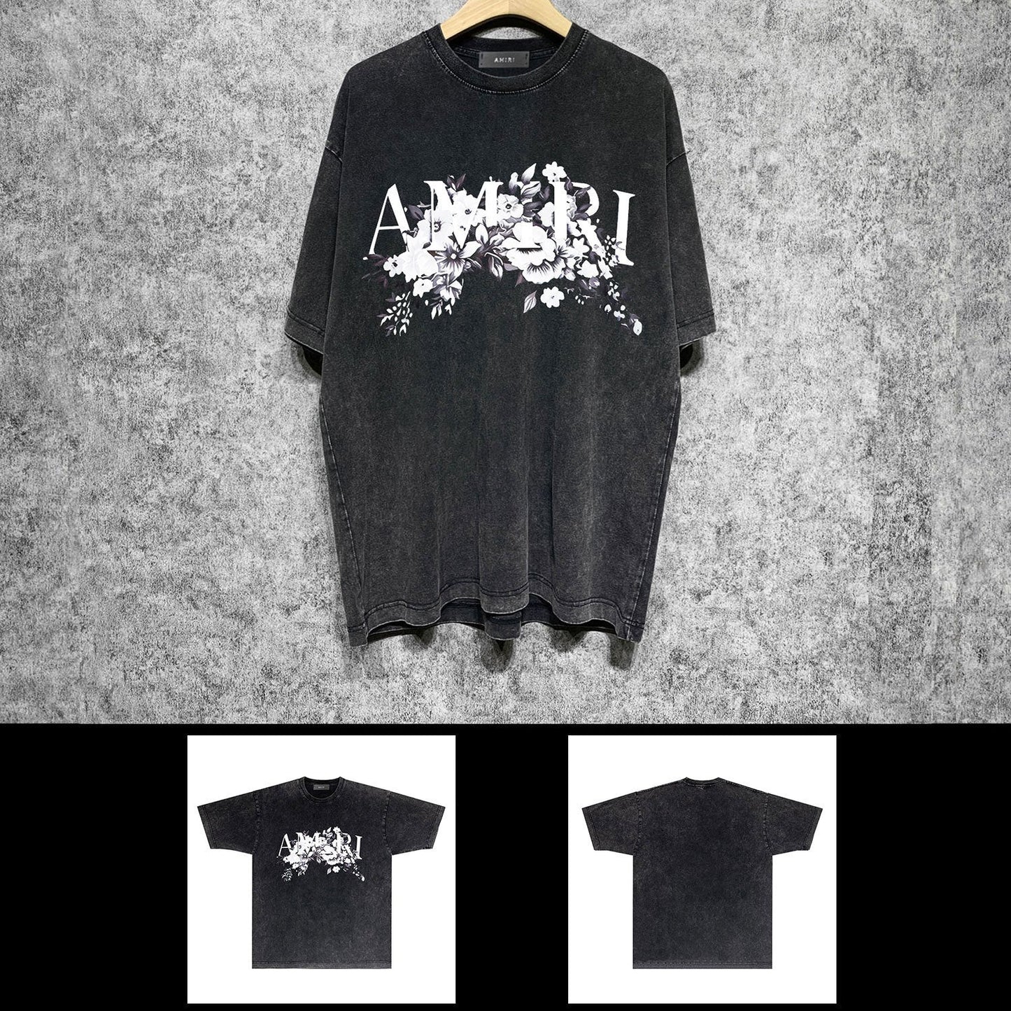 Amiri washed t-shirt colorless floral short sleeves