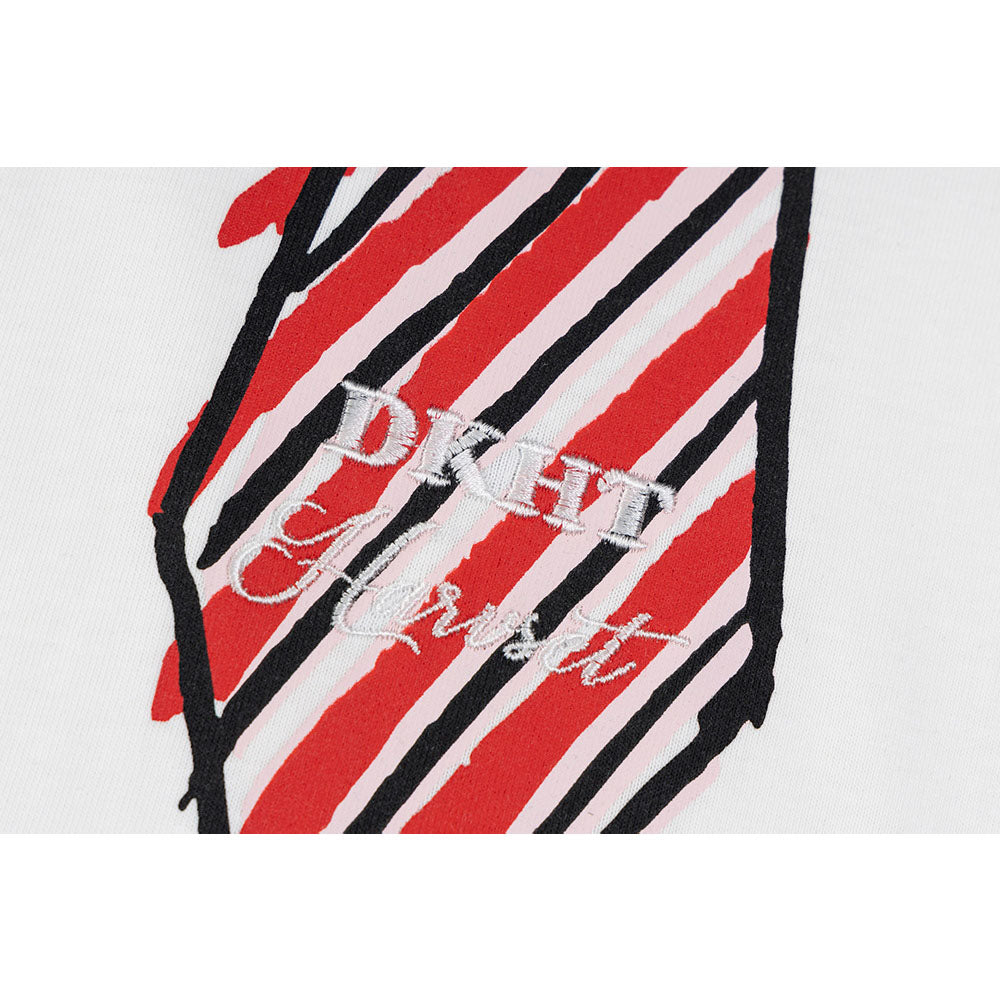 Nostalgia T Shirts Vintage Tie Creative Graffiti Print Short Sleeve T-Shirt