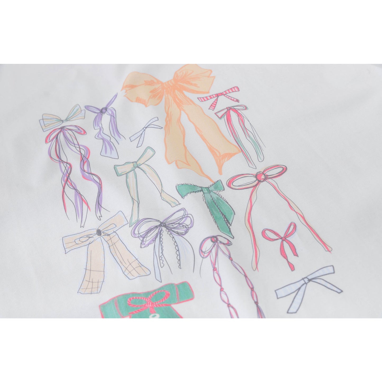 Camisetas Streetwear Summer New Vintage Color Bow Casual Loose Short Sleeve T-Shirt