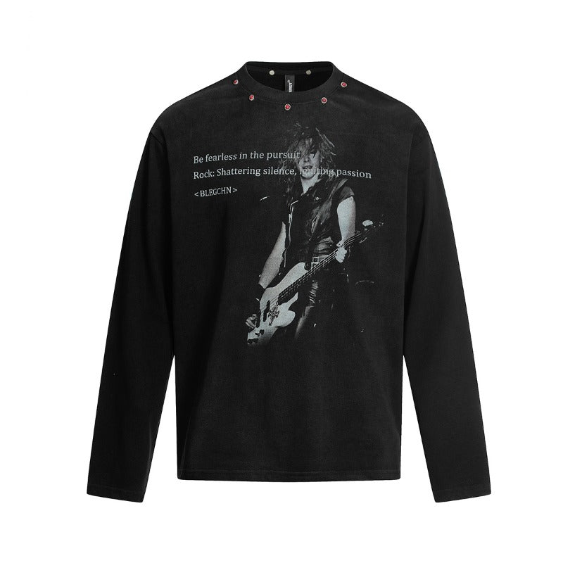 Unisex long-sleeved shirt autumretroloose