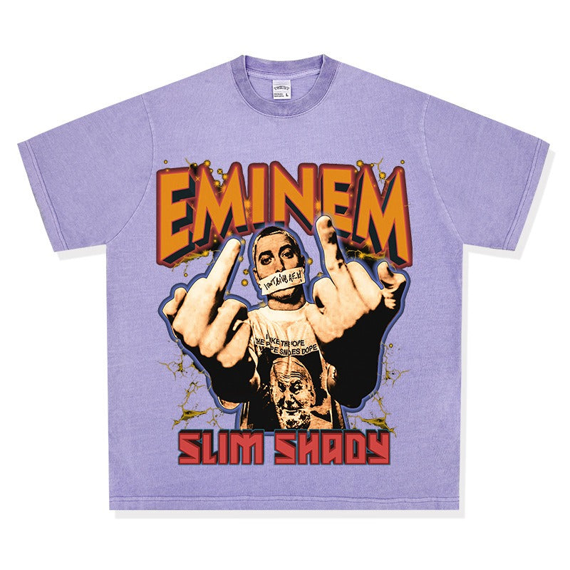 New york hip hop shop vintage hip hop Eminem print short sleeve t-shirt