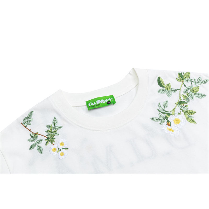 Hip Hop Shirts For Boys Floral Wreath Short Sleeve T-Shirt Summer Loose Top