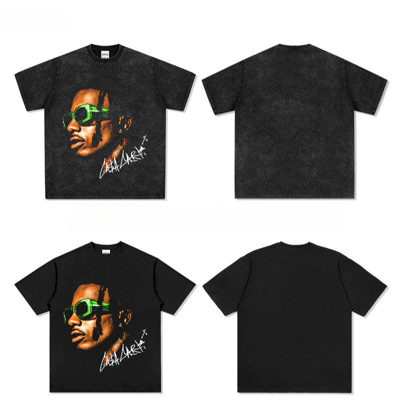 Streetwear masculino vintage hip hop PlayboiCarti print short sleeve t-shirt