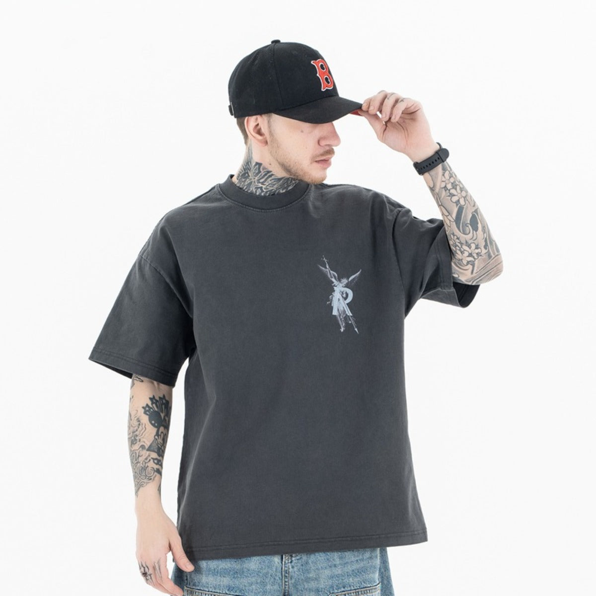 Vintage 90s Hip Hop Clothing Summer Crew Neck Short Sleeve T-Shirt