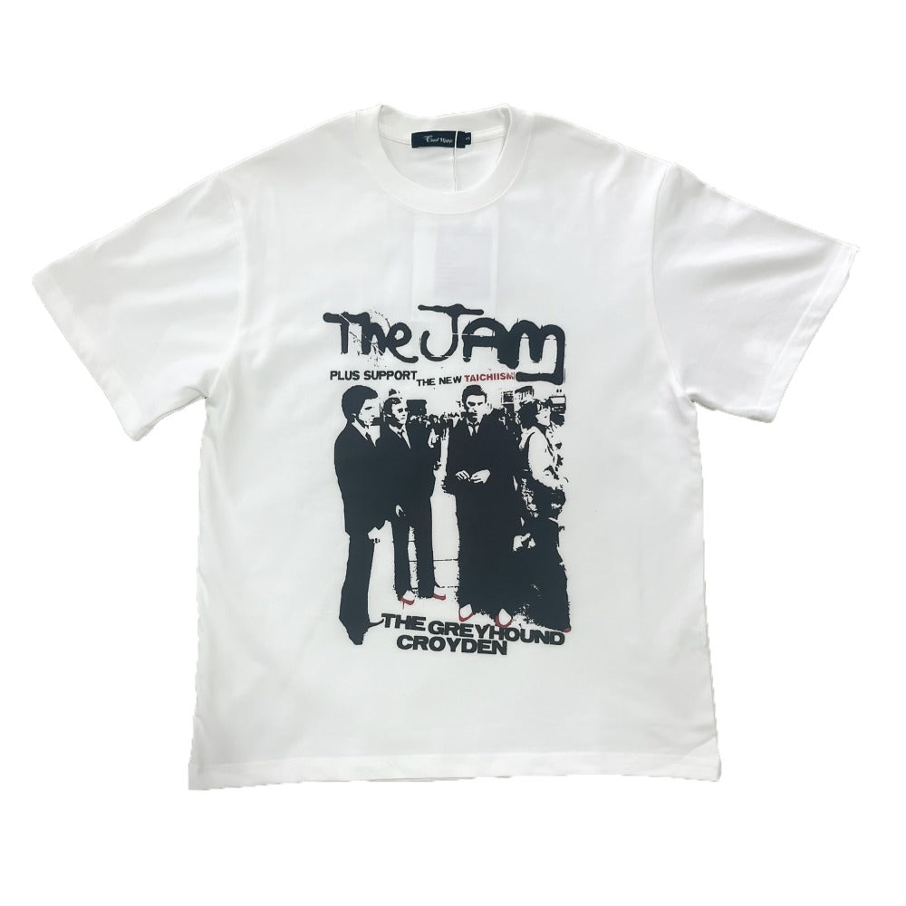 Streetwear Eua t shirt vintage portrait thejam band short wide short sleeve t-shirt