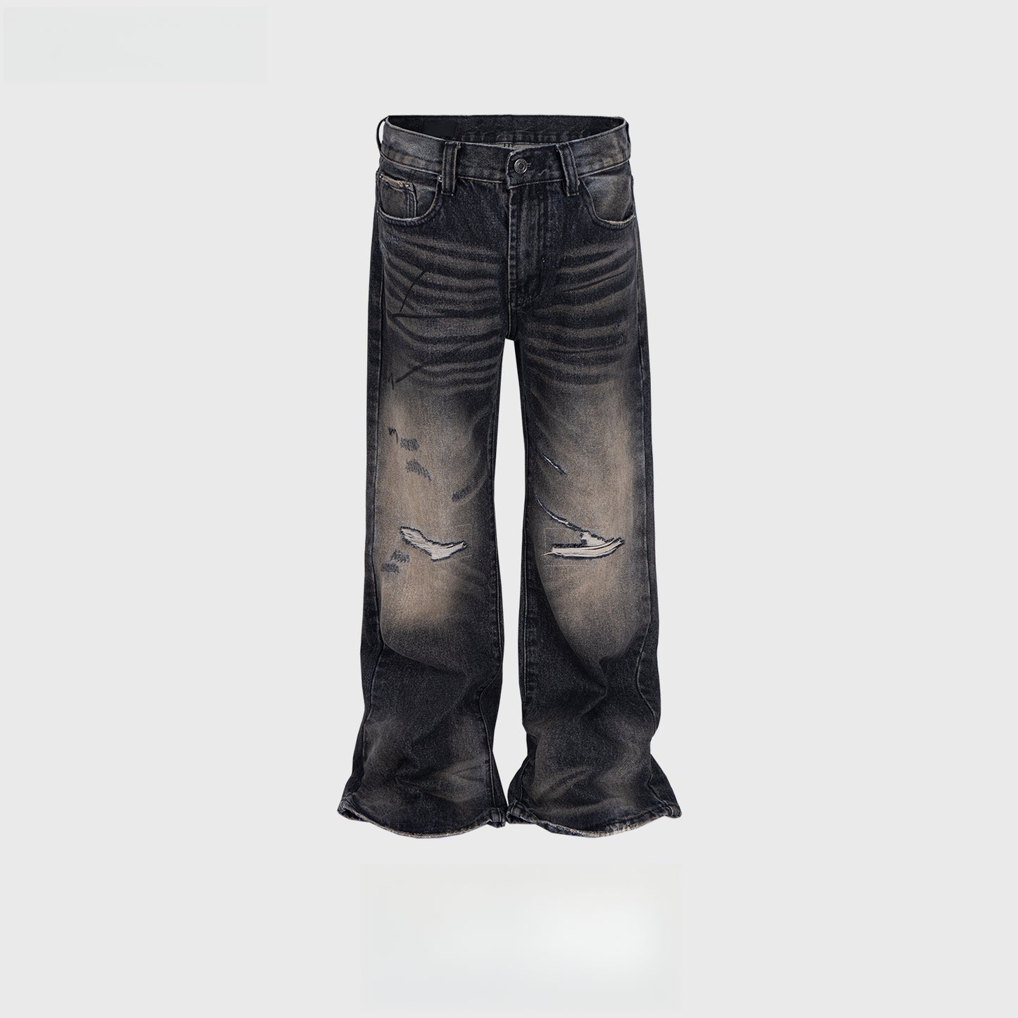 Rock Revival Jeans Washed Old Trousers Wide Foot Jeans