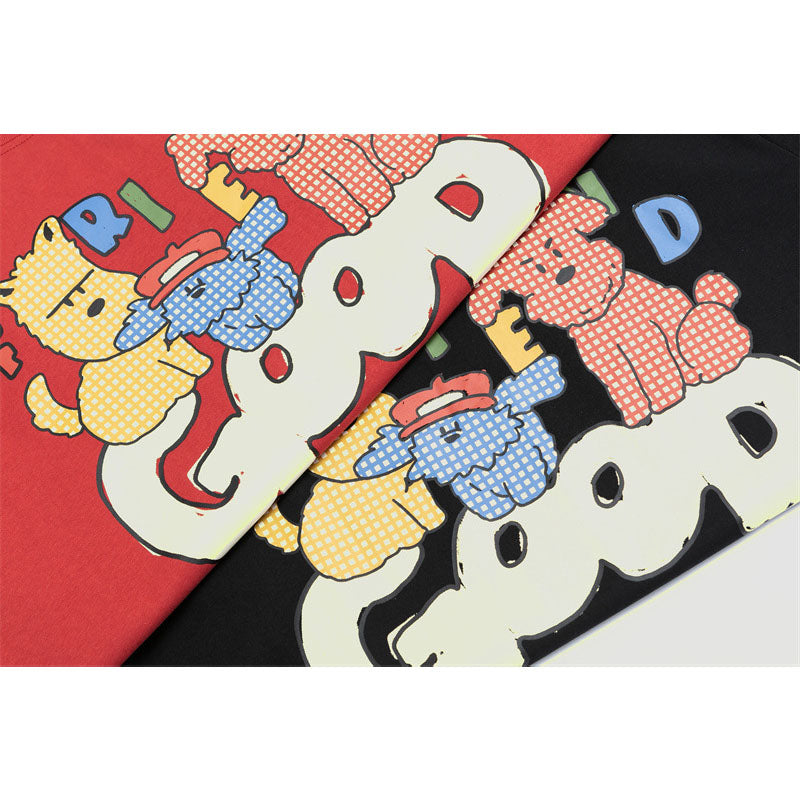 Hip Hop Shirts For Boys Cartoon Printed Short Sleeve T-Shirt Loose Casual Hip Hop