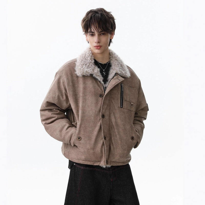 Unisex Down Jacket Winter Pu Leather Sweater Padded Jacket