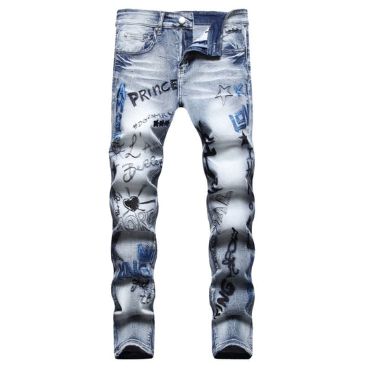 1990 Fashion Jeans Embroidered Straight Jeans